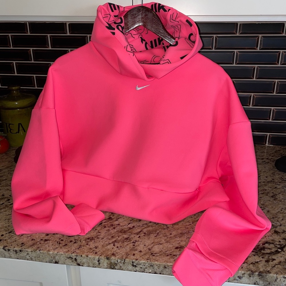 Nike crop hot pink hoodie NWT